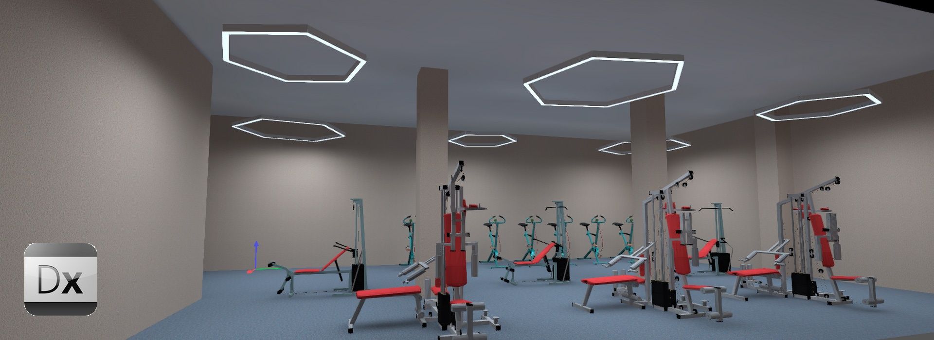 5112-S: Тренажерный зал, хексагоны